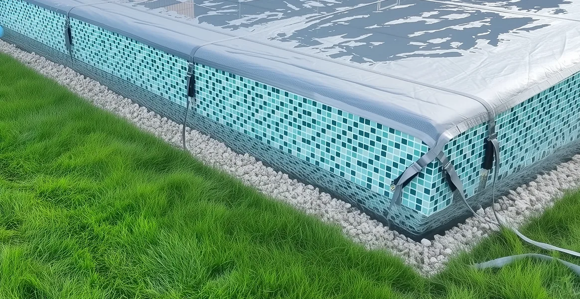 Покрывало для бассейна под снегом — защита зимой в Сатке